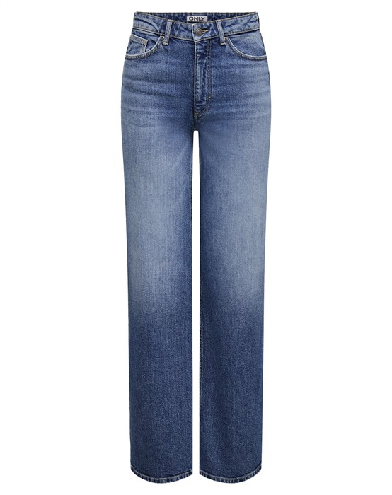 Only - ONLJuicy HW Wide DOT330 Jeans - Dark Blue Denim